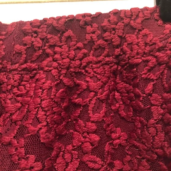 Free People High Waisted Red Lace Shorts - Picture 7 of 9